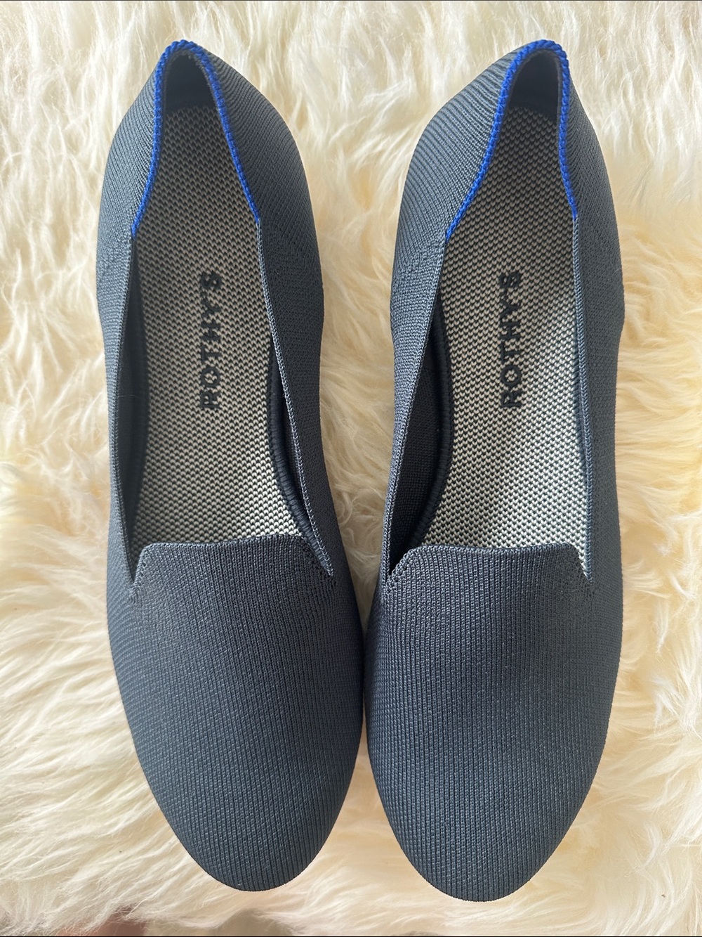 Rothy's Navy Knit Slip-On Flats - Comfortable Women’s Shoes